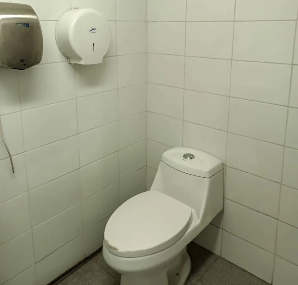 Fotografía de la instalación de un inodoro